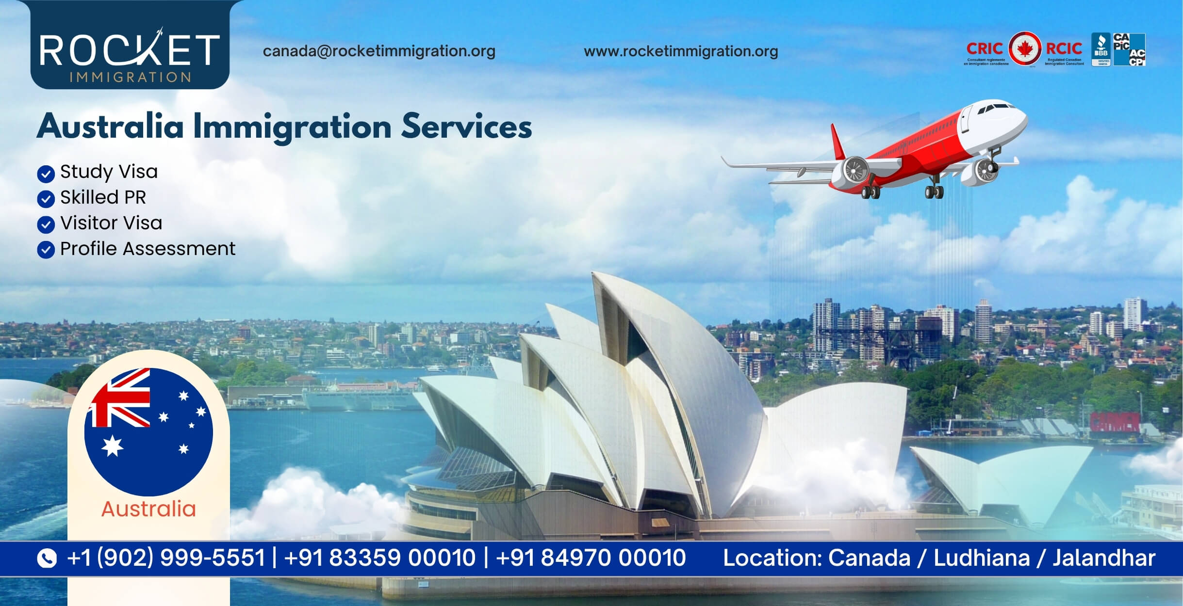 Australia immigration services in Ludhiana and Jalandhar Punjab by Rocket Immigration Inc