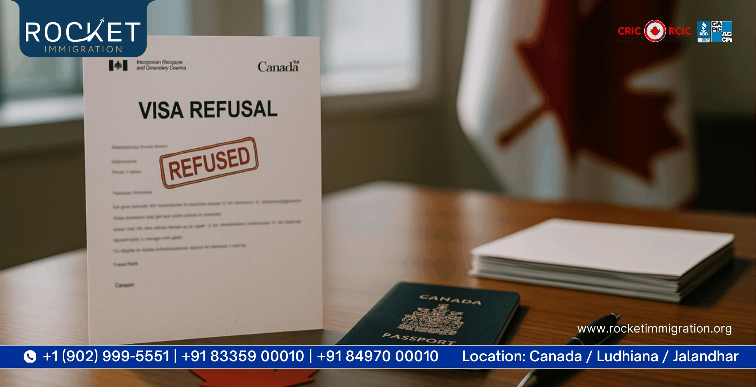 Canada visa refusal reapplication, PFL response and status restoration consultant in Ludhiana and Jalandhar Punjab India by Rocket Immigration